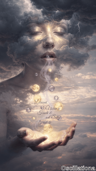 A surreal artwork depicting a mystical figure with closed eyes, partially hidden by dark,…