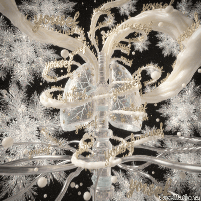 An abstract, surreal image featuring a transparent, crystalline structure resembling huma…