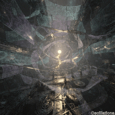 A futuristic sci-fi scene with a central glowing orb emitting bright yellow light, surrou…