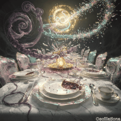 A formal dining table elegantly set with fine china, silverware, and glassware, adorned w…